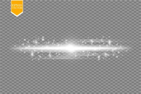 Shining line with light effects. Isolated on black transparent background Stock Illustration
