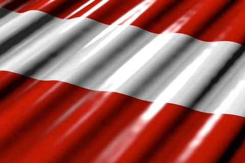 Shining - looking like plastic flag of Austria lie diagonal Illustrazione stock