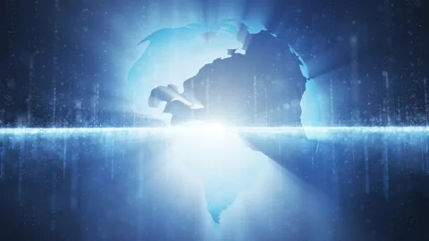 Shining looping 3d digital earth planet cyberspace 스톡 동영상 229847074