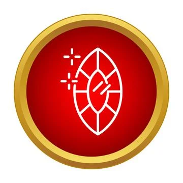 Shining marquise cut gemstone in red gold frame Stock Illustration