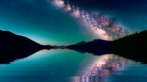 Shining of Milky Way Stock-Footage 297789177