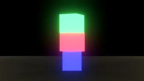 Shining Multiple box Luminous 3DCG animation motion graphics Stock Footage 170212350