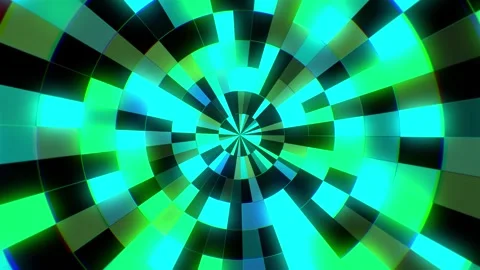 Shining Neon Cyan Mosaic Pattern Circle Loops 库存影片 339630974