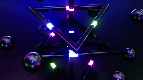 Shining Neon Light Geometric Structure VJ Loop Video stock 265247200