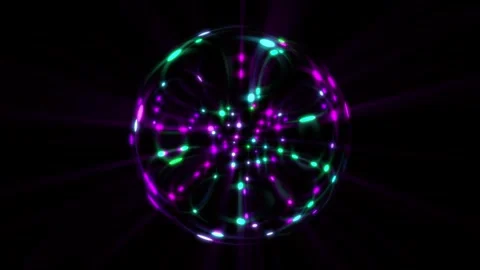 Shining neon light sphere event background Stock Footage 240324504