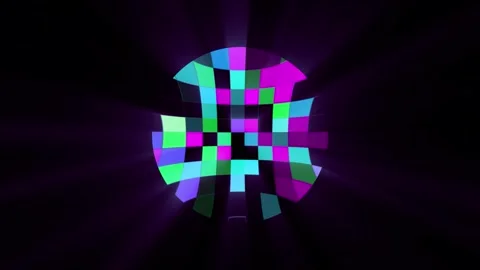 Shining neon Mosaic Pattern Circle Light Stock Footage 240324514