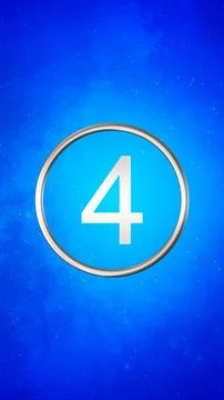 Shining Number Four in Blue Background Ilustração Stock