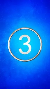Shining Number Three in Blue Background Illustrazione stock