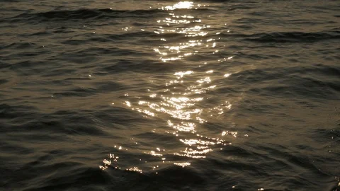 Shining ocean water surface during sunset Stock Footage 126231674
