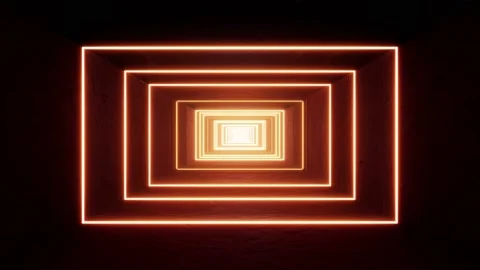 Shining Orange Light Rectangle Mud Tunnel VJ Loop Stock Footage 201201356