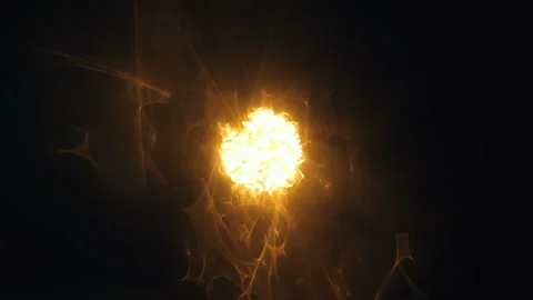 Shining particle of energy with variable field Stock Footage 90526352