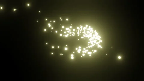 A shining particle object moves around a circle Stock Footage 251103772