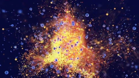 Shining Particle Vortex Is Spreading In Black Space Leaving Traces Stock Footage 211804260