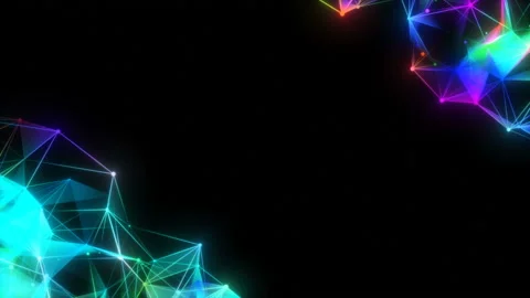 Shining particles in the corners of the screen.Abstract blockchain geometrical Stock-Footage 103120797
