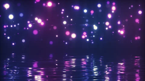 Shining Particles With Reflection On Water Stock Footage 158127438