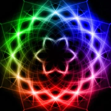 Shining rainbow lights like mandala Stock Illustration