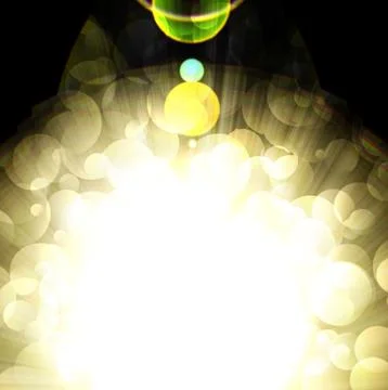 Shining rays of glare  on a dark background Stock Photos