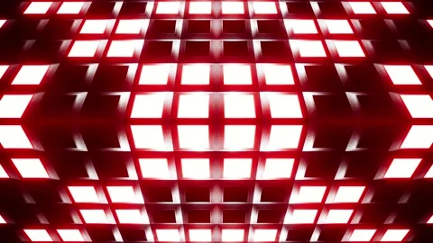Shining Red and Blue grid pattern lights outside of cube Background Stock Footage 220235203