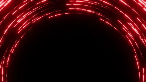 Shining red laser lines shimmer in arch shape for red carpet ceremony and show Stock Footage 340828784