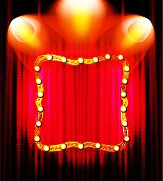 Shining red retro billboard Stock Illustration