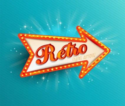 Shining retro light arrow. Иллюстрация