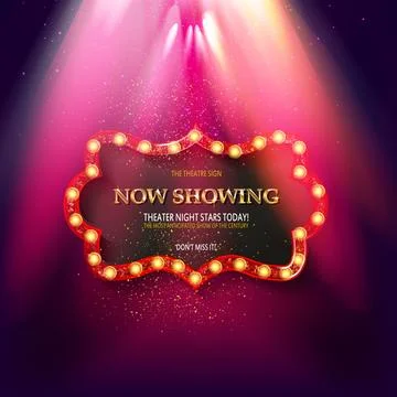 Shining retro light banner. Stock Illustration