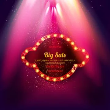 Shining retro light banner. Stock Illustration
