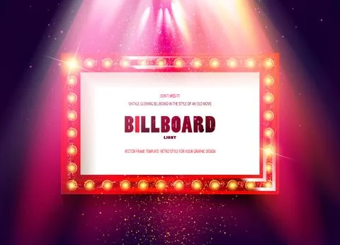 Shining retro light banner. Stock Illustration
