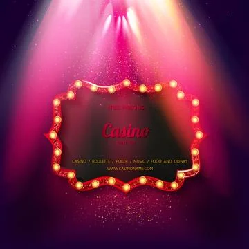 Shining retro light banner. Stock Illustration