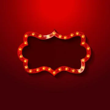 Shining retro light banner. Stock Illustration