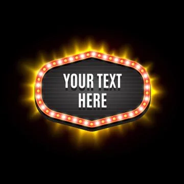 Shining retro light frame banner template.  Vector illustration EPS 10 Illustrazione stock