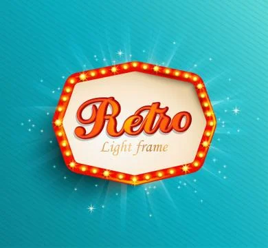 Shining retro light frame. Illustrazione stock