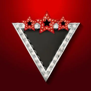 Shining retro triangular light banner Stock Illustration