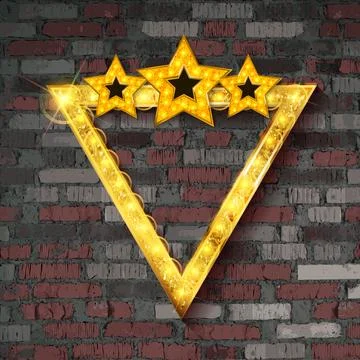 Shining retro triangular light banner Stock Illustration