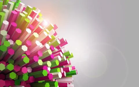 Shining round of hexagons geometry. Stock Illustration