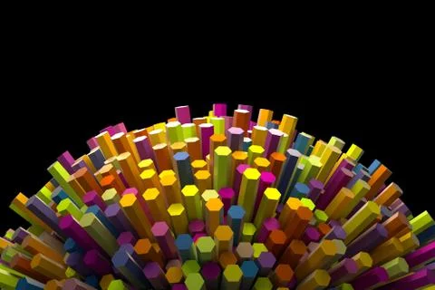 Shining round of hexagons geometry. Stock Illustration