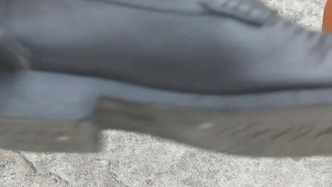 Shining shoes on the streets Stock Footage 70448649