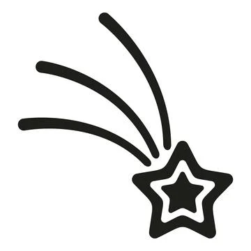Shining shooting star icon creating a wish concept Stock Illustration