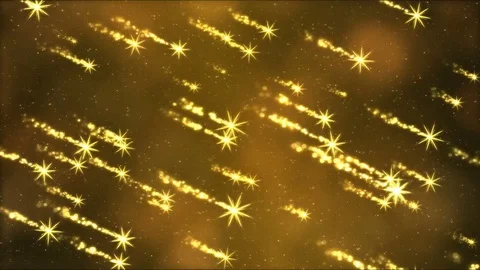 Shining Shooting Stars Animation - Loop Yellow Stock Footage 74890943