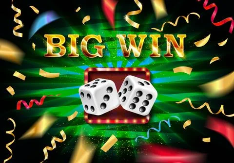 Shining sign Big win banner illuminated Stock Illustration