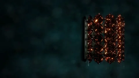 Shining silver bangle with ruby jewels rotate, fictive - loop video Stock Footage 194017131