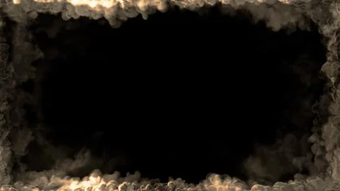 Shining smoke square screen frame, isolated - object 3D rendering Stock-Illustration