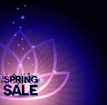 Shining spring sale poster Stock Illustration