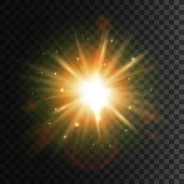 Shining star. Bright sun light lens flare effect Stock Illustration