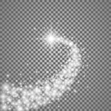 Shining star with dust tail isolated on transparent background. Magic star. V Stock Illustration