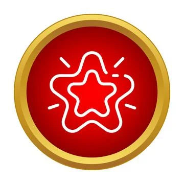 Shining star icon button symbolizing quality and success Stock Illustration