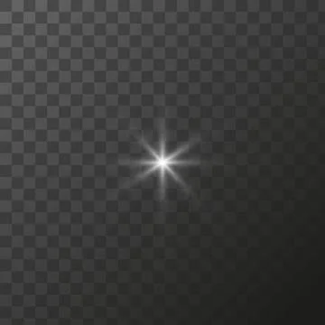 Shining star light rays glowing particles. Vector special effect on a Illustrazione stock