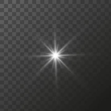 Shining star light rays glowing particles. Vector special effect on a Stock Illustration