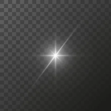 Shining star light rays glowing particles. Vector special effect on a Illustrazione stock