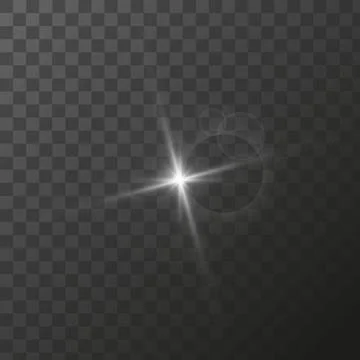 Shining star light rays glowing particles. Vector special effect on a Stock Illustration